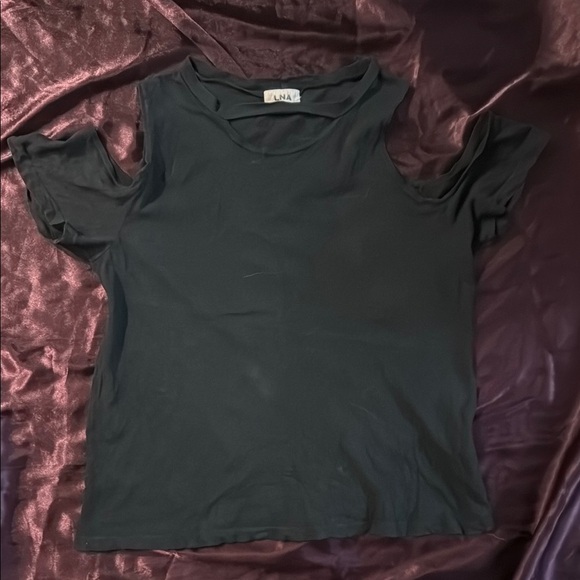 LNA Black Women's Top with Cut Outs - Picture 2 of 7